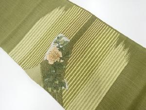 リサイクル　すかし織草花模様織出し夏用袋帯